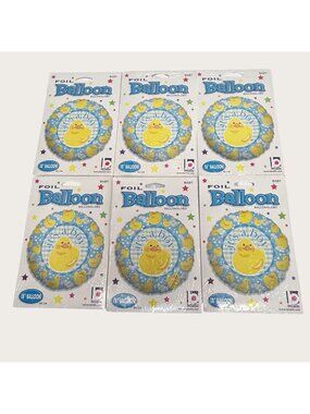 Set Of 6 Its A Boy Foil Balloons With Rubber Duck Design 18" Baby Shower Decor